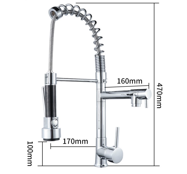 INOVO® Forte Spring mixer kitchen tap faucet with double outlet - inovo