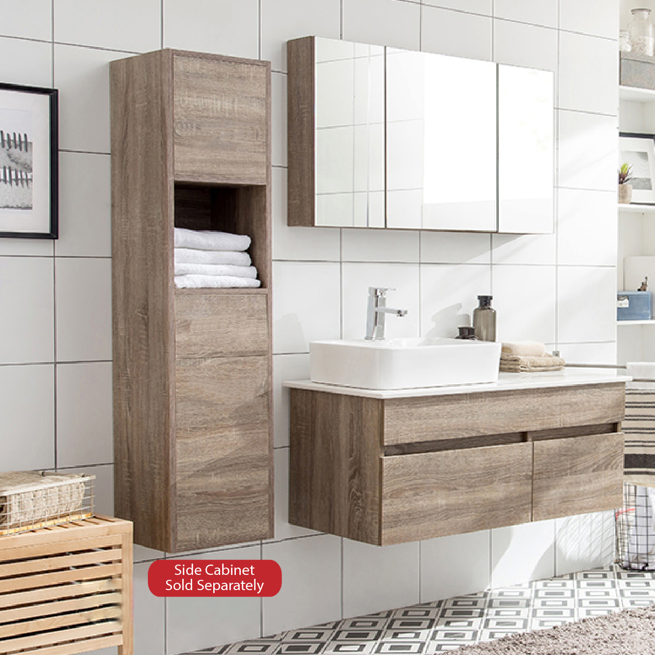 Luxury Nordic Vanity Cabinet Semi Recessed Nordic Original Inovo