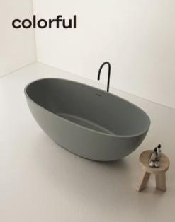 Luxury Anneliese Cast Stone Solid Surface Freestanding Bathtub / Length 130cm-180cm - Image 3
