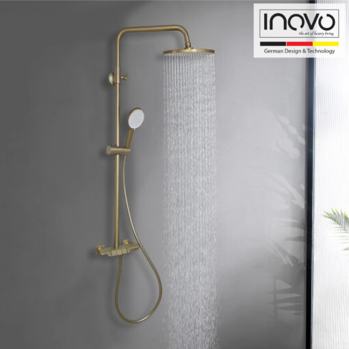 INOVO® Ońyx Piano Design Rain Shower Column Set in Royal Gold- PUB WELS Certified - Image 5