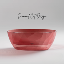 Luxury Diamond Cut Clear Transparent Resin Stone Bathtub Solid Surface / Length 150cm-170cm