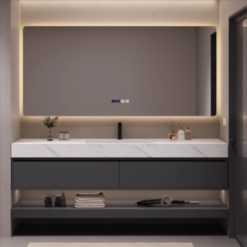 Luxury Alexa Sintered Stone Bathroom Vanity Basin Cabinet (Gun Metal Colour) Width 36cm, 40cm, 44cm, 50cm