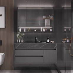 Luxury Classico Vanity Basin Cabinet ( Black Marble with Gun Metal ) Width 36cm, 40cm, 44cm, 50cm