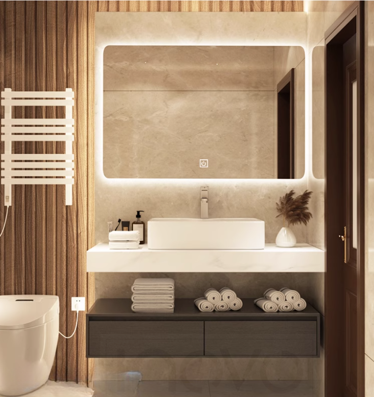 Luxury Lorena Sintered Stone Bathroom Vanity Basin Cabinet Top