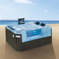 Luxury Wellen Clear Glass Design Outdoor Jacuzzi Whirlpool Hot Tub / 4 Persons / Length 220cm / Width 180cm