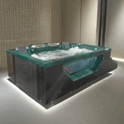 Luxury Sprudel Clear Glass Design Outdoor Jacuzzi Whirlpool Hot Tub / 5 Persons / Length 290cm / Width 205cm