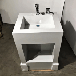 Alternative view of INOVO® AquaClean Wudu Pedestal Basin Freestanding Dual-Use With Foot Washer / Full Sintered Stone