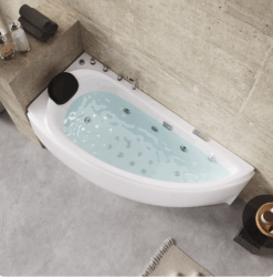 Luxury Clara Freestanding Corner Bathtub / Jacuzzi whirlpool / Length 130cm-170cm / Width 75cm