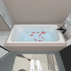 Luxury Alva Cast Stone Solid Surface Built in ( Drop in) Bathtub / Length 140-170cm / Width 70-75cm