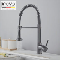 INOVO® Miá Spring Mixer Kitchen Tap Faucet In Gun Metal- PUB WELS Certified