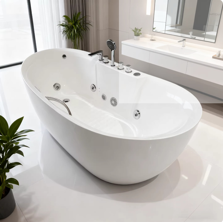 Luxury Axel Freestanding Bathtub / Jacuzzi Whirlpool / Length 130cm-180cm / Width 63cm- 80cm