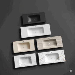 Luxury Boris Sintered Stone Basin Countertop / Width 36cm, 40cm, 44cm, 48cm